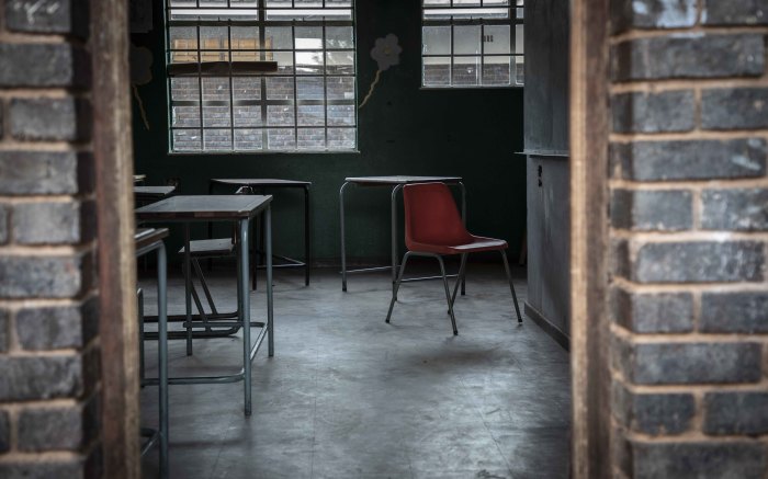 Classrooms in the schools are without doors.