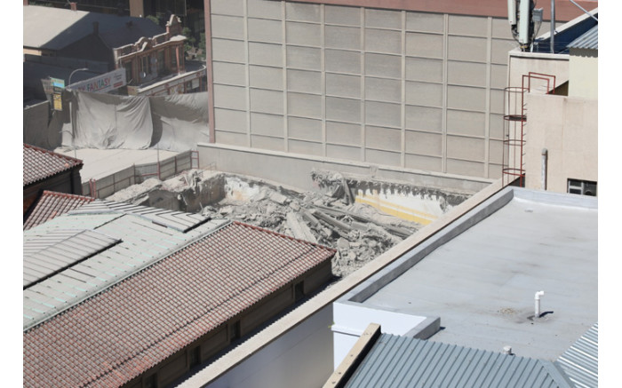 Only debris left after the Bank of Lisbon building was demolished. Picture: Ahmed Kajee/EWN