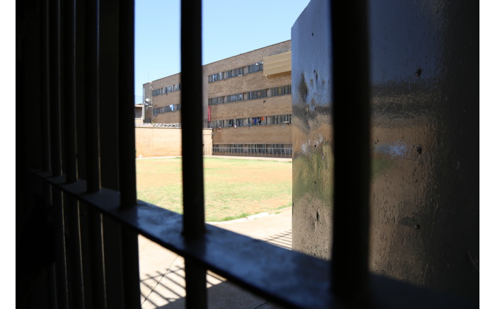 A view of the courtyard from inside the prison.